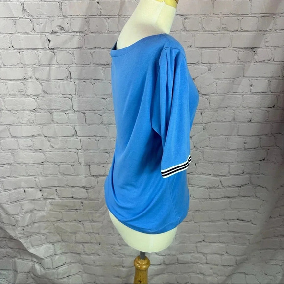 lauren ralph lauren blue boat-neck pullover top size large preppy classic - Picture 6 of 6